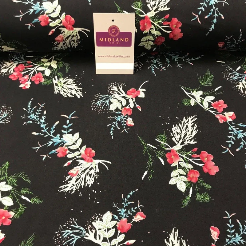 Floral Vintage Printed Viscose Dress Fabric 58" wide MA887