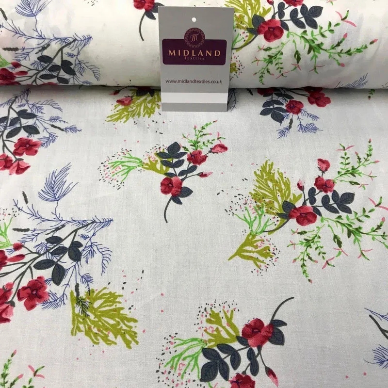 Floral Vintage Printed Viscose Dress Fabric 58" wide MA887