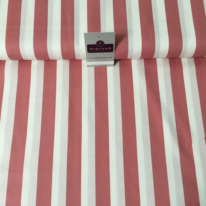 2.5cm Candy Stripped Cotton Poplin shirting, dress Fabric 44" wide MK898 Mtex