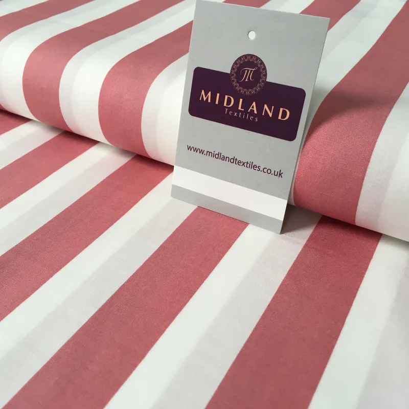 2.5cm Candy Stripped Cotton Poplin shirting, dress Fabric 44" wide MK898 Mtex