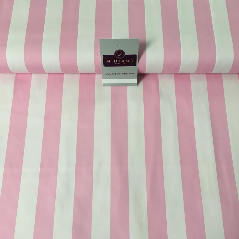 2.5cm Candy Stripped Cotton Poplin shirting, dress Fabric 44" wide MK898 Mtex