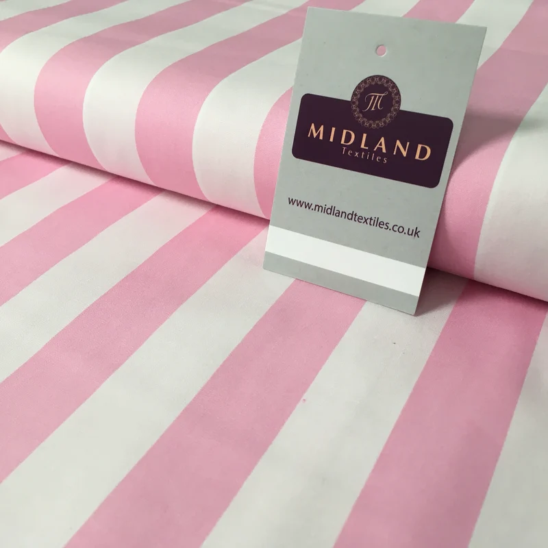 2.5cm Candy Stripped Cotton Poplin shirting, dress Fabric 44" wide MK898 Mtex