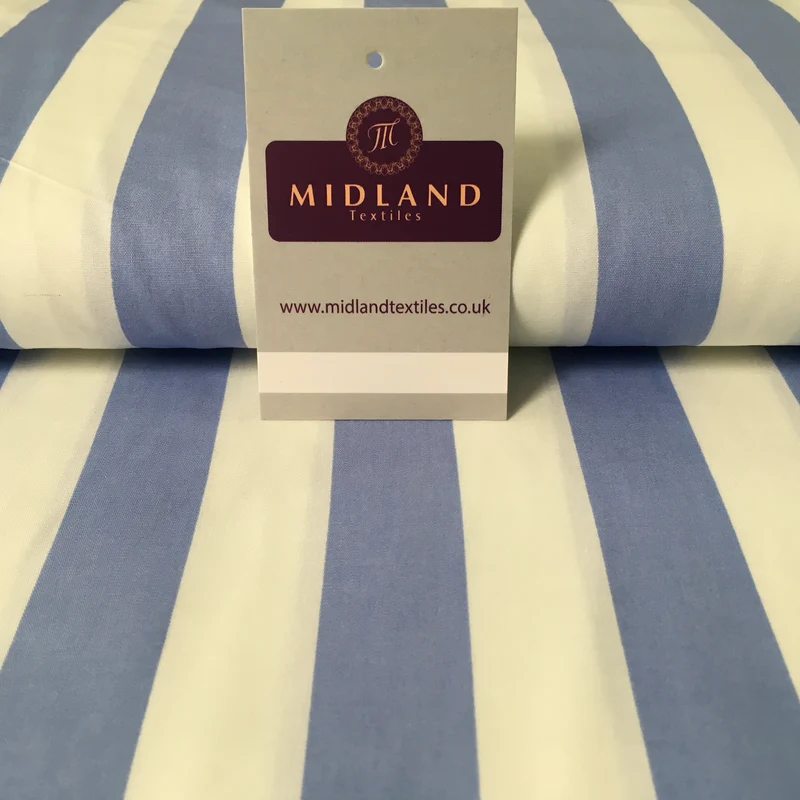 2.5cm Candy Stripped Cotton Poplin shirting, dress Fabric 44" wide MK898 Mtex