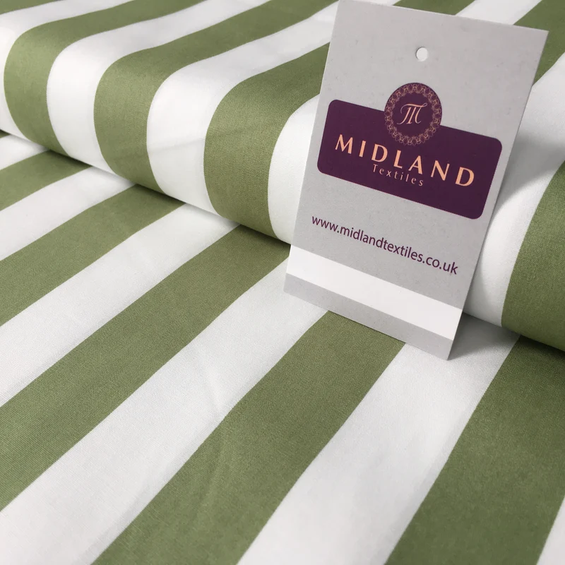 2.5cm Candy Stripped Cotton Poplin shirting, dress Fabric 44" wide MK898 Mtex