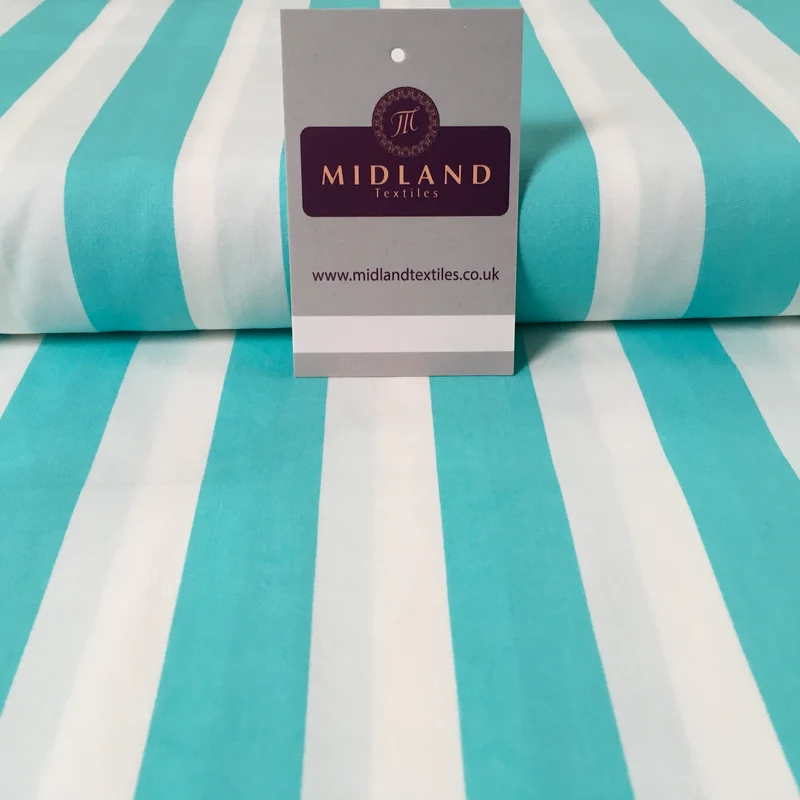 2.5cm Candy Stripped Cotton Poplin shirting, dress Fabric 44" wide MK898 Mtex