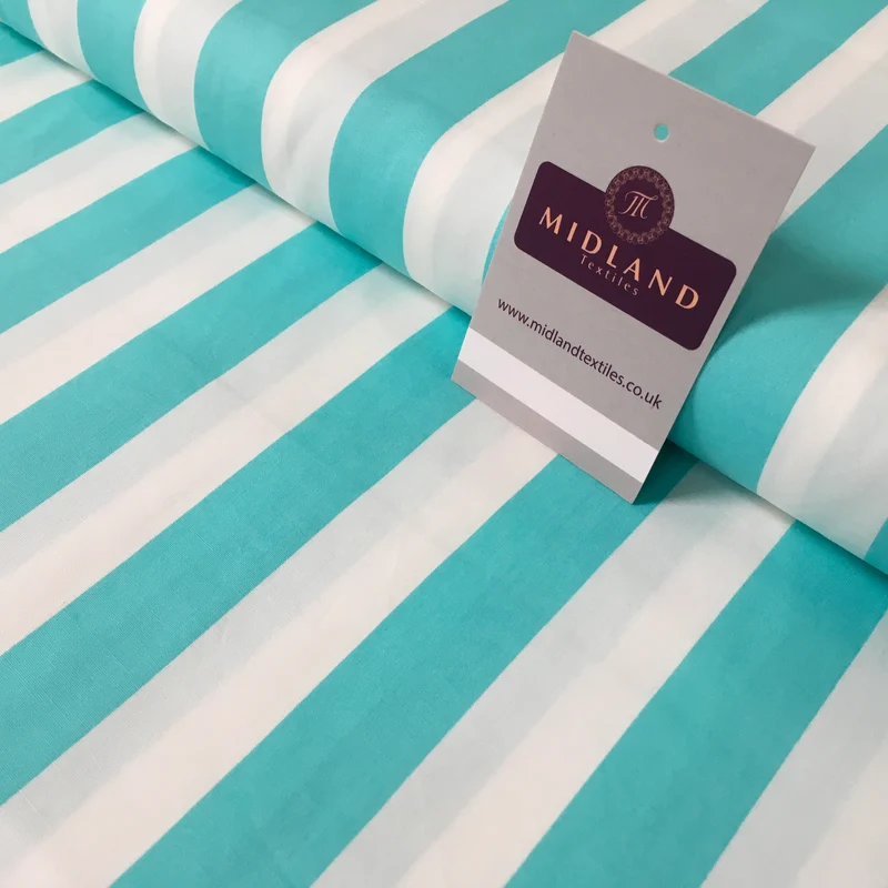 2.5cm Candy Stripped Cotton Poplin shirting, dress Fabric 44" wide MK898 Mtex