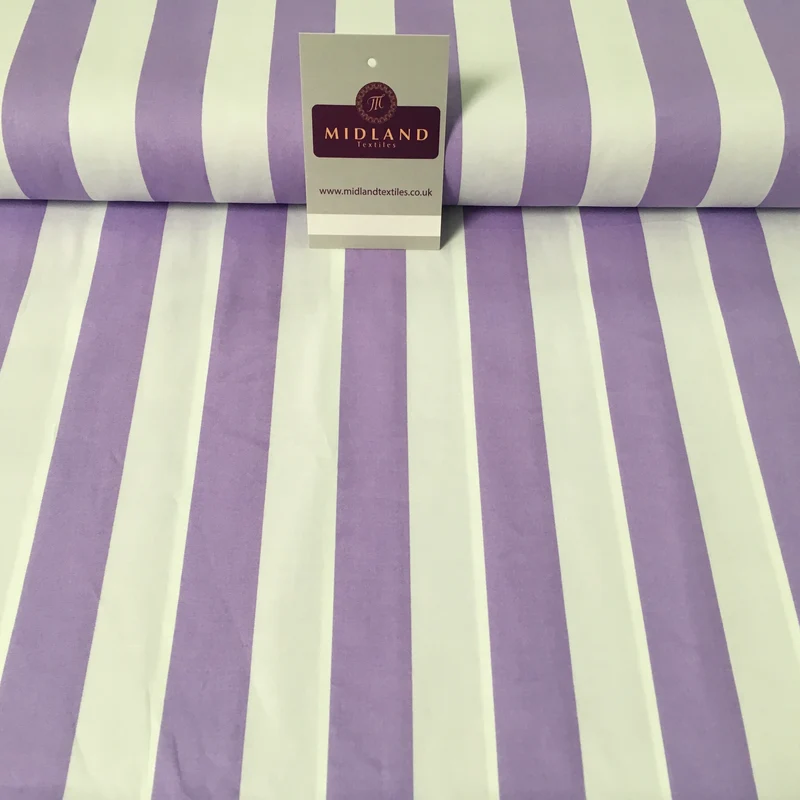 2.5cm Candy Stripped Cotton Poplin shirting, dress Fabric 44" wide MK898 Mtex
