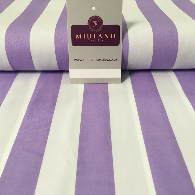 2.5cm Candy Stripped Cotton Poplin shirting, dress Fabric 44" wide MK898 Mtex