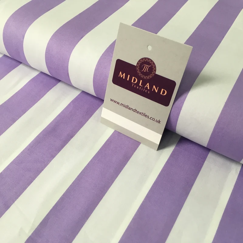 2.5cm Candy Stripped Cotton Poplin shirting, dress Fabric 44" wide MK898 Mtex