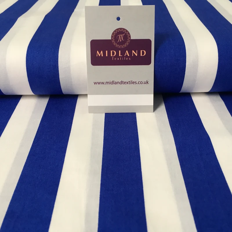 2.5cm Candy Stripped Cotton Poplin shirting, dress Fabric 44" wide MK898 Mtex