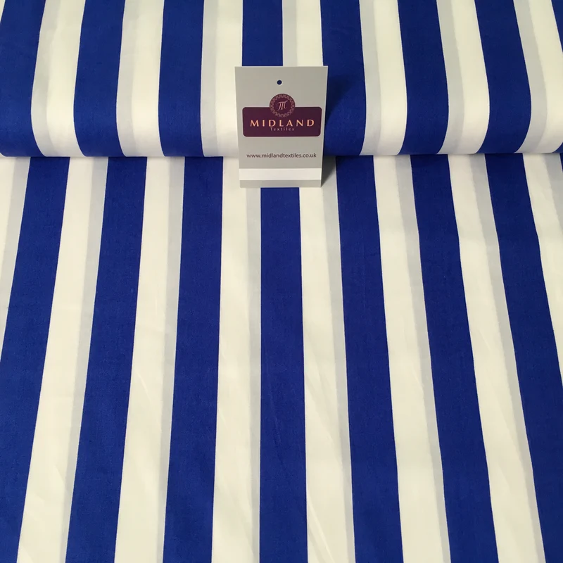2.5cm Candy Stripped Cotton Poplin shirting, dress Fabric 44" wide MK898 Mtex
