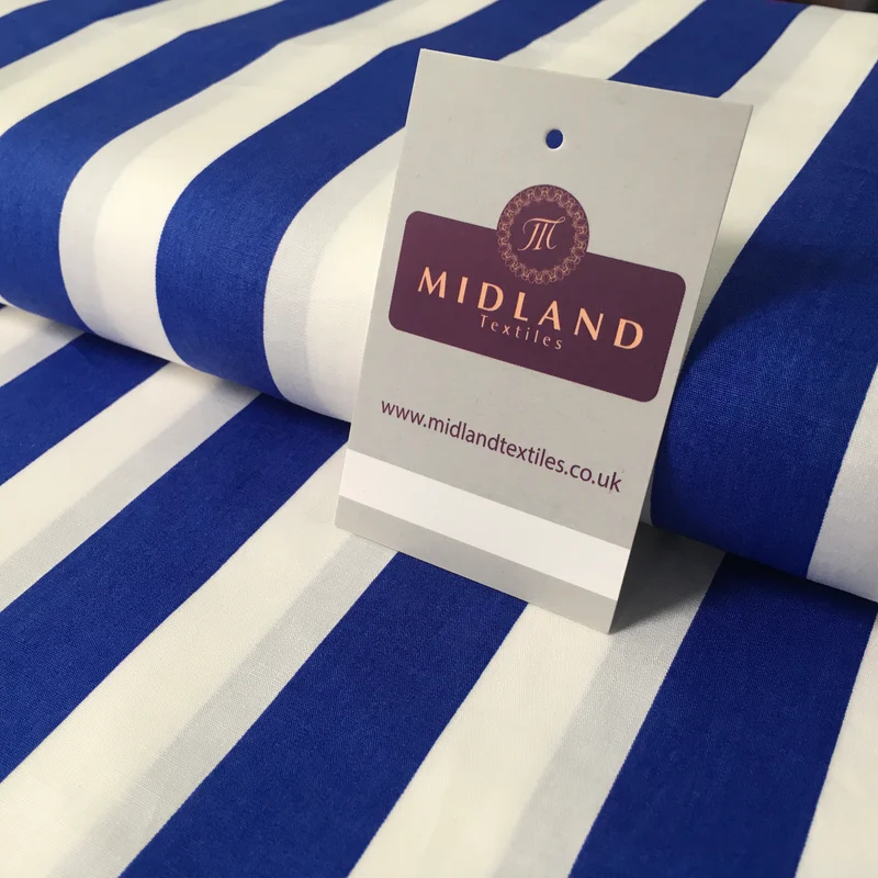 2.5cm Candy Stripped Cotton Poplin shirting, dress Fabric 44" wide MK898 Mtex
