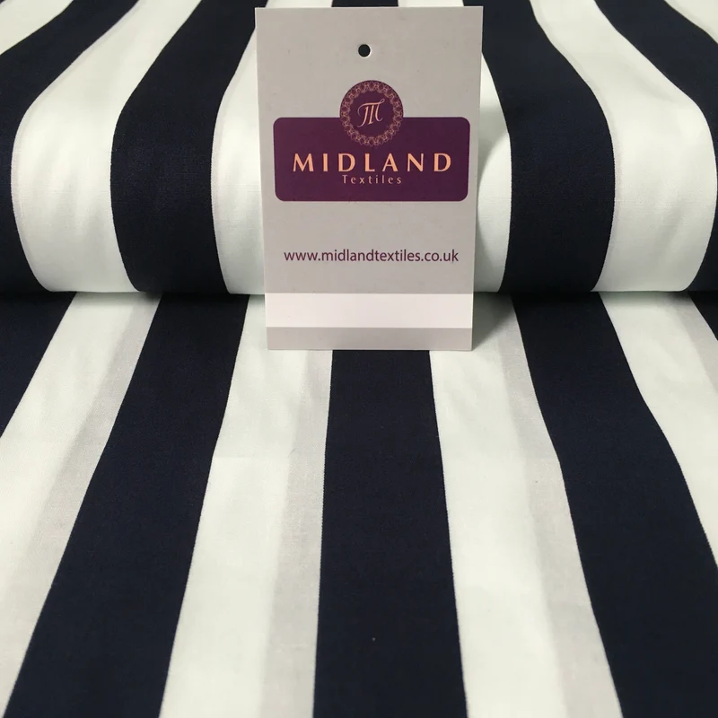 2.5cm Candy Stripped Cotton Poplin shirting, dress Fabric 44" wide MK898 Mtex