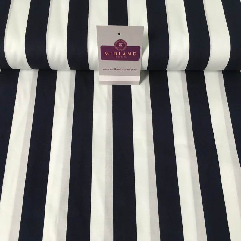 2.5cm Candy Stripped Cotton Poplin shirting, dress Fabric 44" wide MK898 Mtex