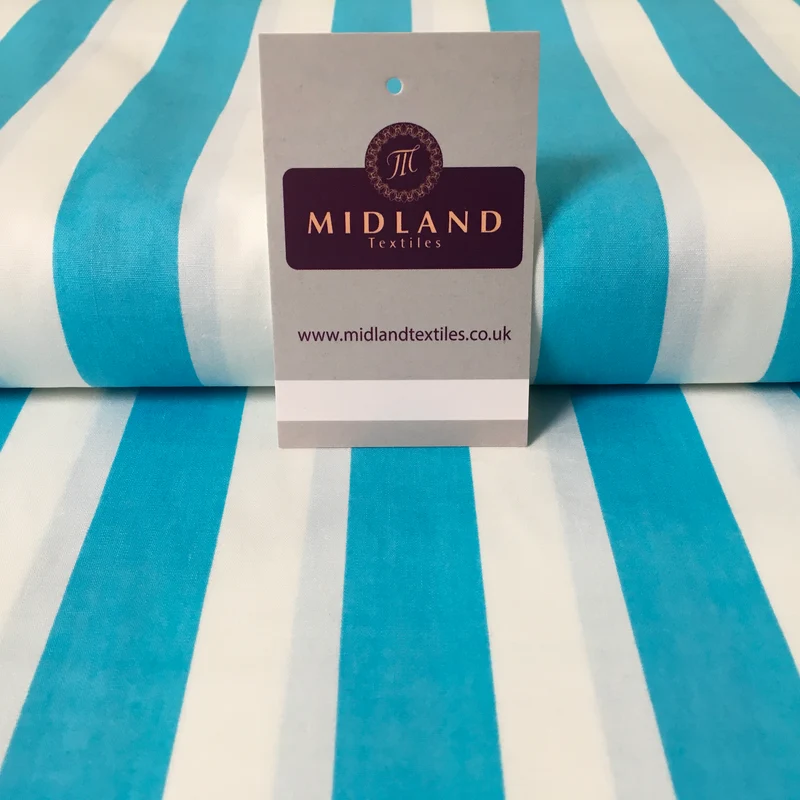 2.5cm Candy Stripped Cotton Poplin shirting, dress Fabric 44" wide MK898 Mtex