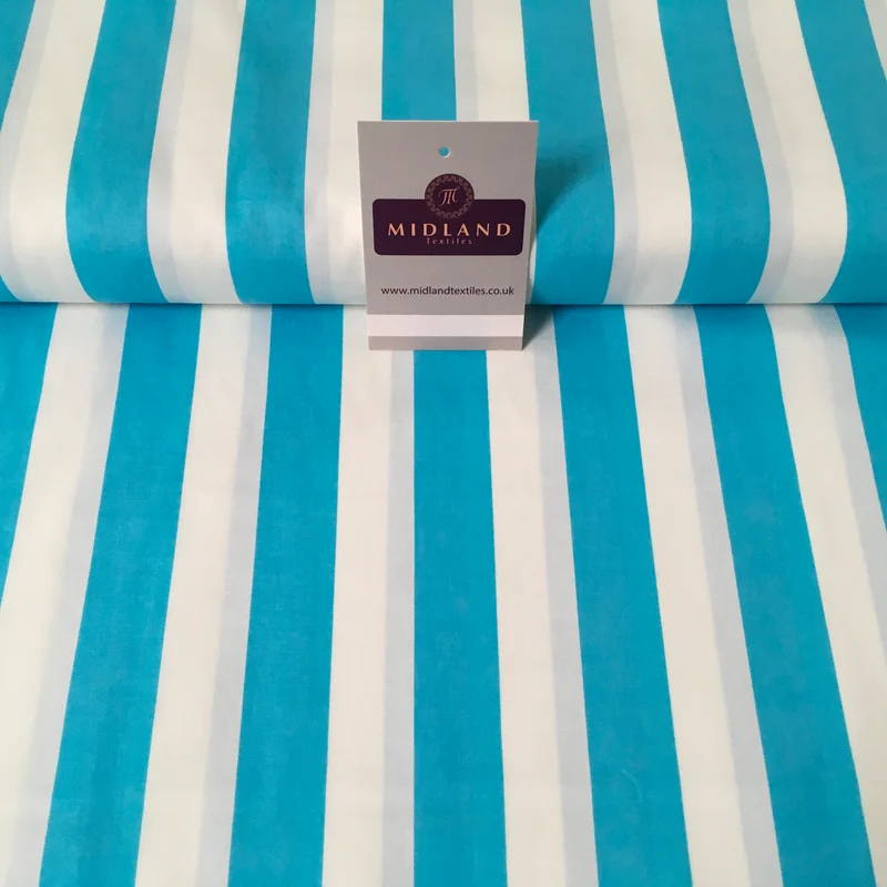 2.5cm Candy Stripped Cotton Poplin shirting, dress Fabric 44" wide MK898 Mtex
