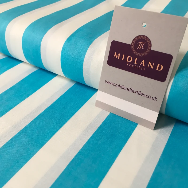 2.5cm Candy Stripped Cotton Poplin shirting, dress Fabric 44" wide MK898 Mtex