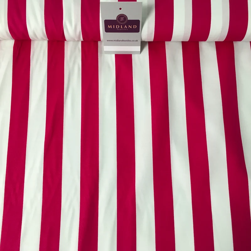 2.5cm Candy Stripped Cotton Poplin shirting, dress Fabric 44" wide MK898 Mtex