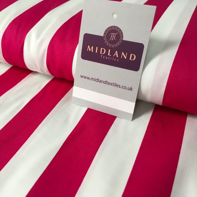 2.5cm Candy Stripped Cotton Poplin shirting, dress Fabric 44" wide MK898 Mtex