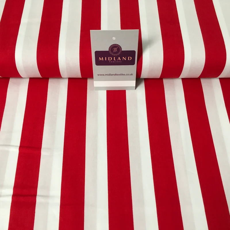 2.5cm Candy Stripped Cotton Poplin shirting, dress Fabric 44" wide MK898 Mtex