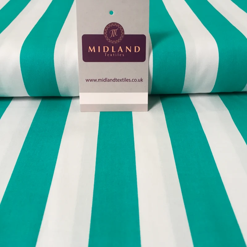 2.5cm Candy Stripped Cotton Poplin shirting, dress Fabric 44" wide MK898 Mtex