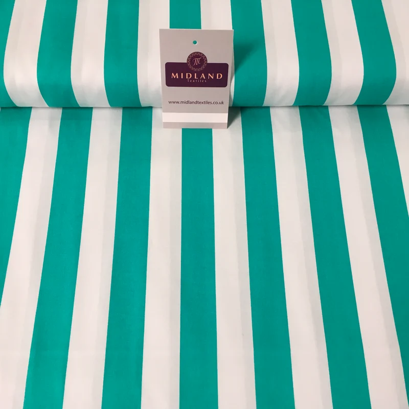 2.5cm Candy Stripped Cotton Poplin shirting, dress Fabric 44" wide MK898 Mtex