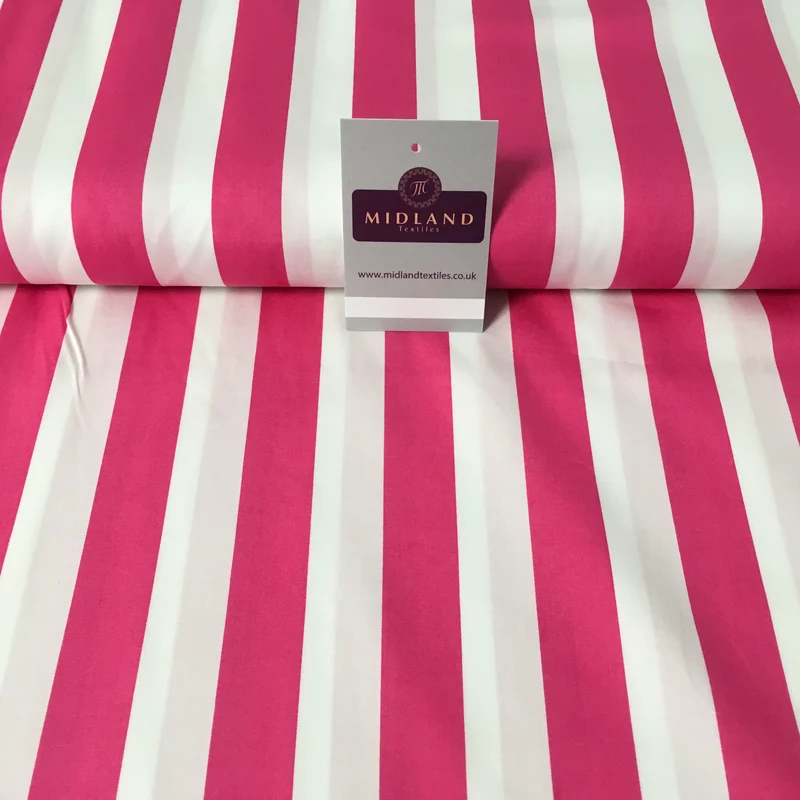 2.5cm Candy Stripped Cotton Poplin shirting, dress Fabric 44" wide MK898 Mtex