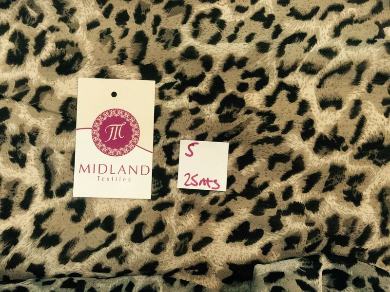 Grey Animal Print on chiffon fabric 45" M161-2 Mtex
