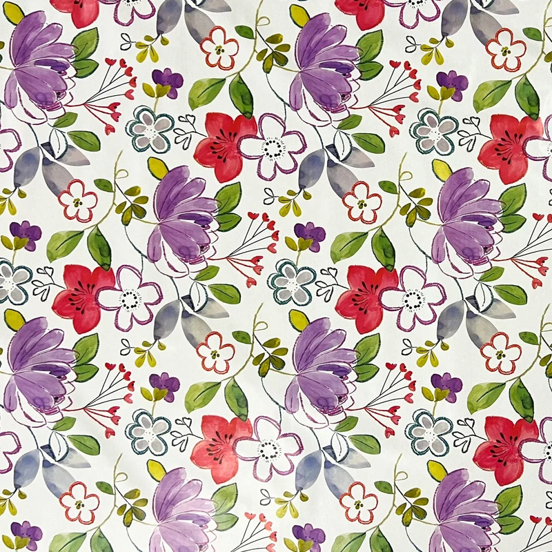 Wachstuch Tischdecke C141691 leicht meliert Sommer Blumen eckig rund oval nach Maß