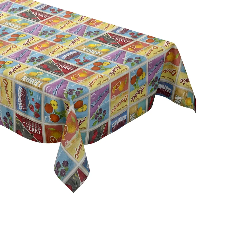 Wachstuch Tischdecke 06233-00 Früchte Obst retro classic Küche Sommer Garten eckig rund oval