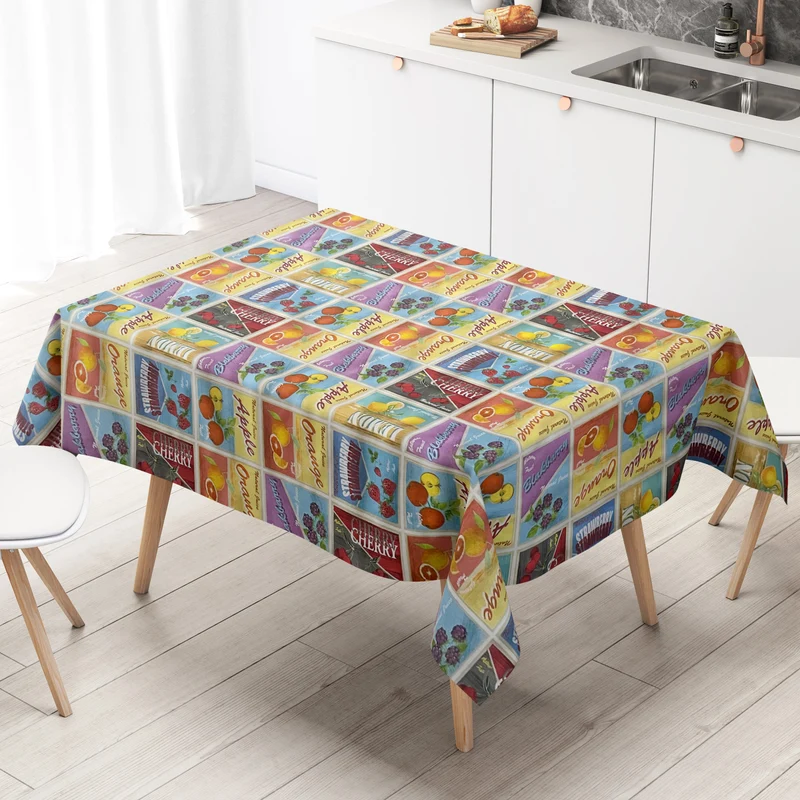 Wachstuch Tischdecke 06233-00 Früchte Obst retro classic Küche Sommer Garten eckig rund oval