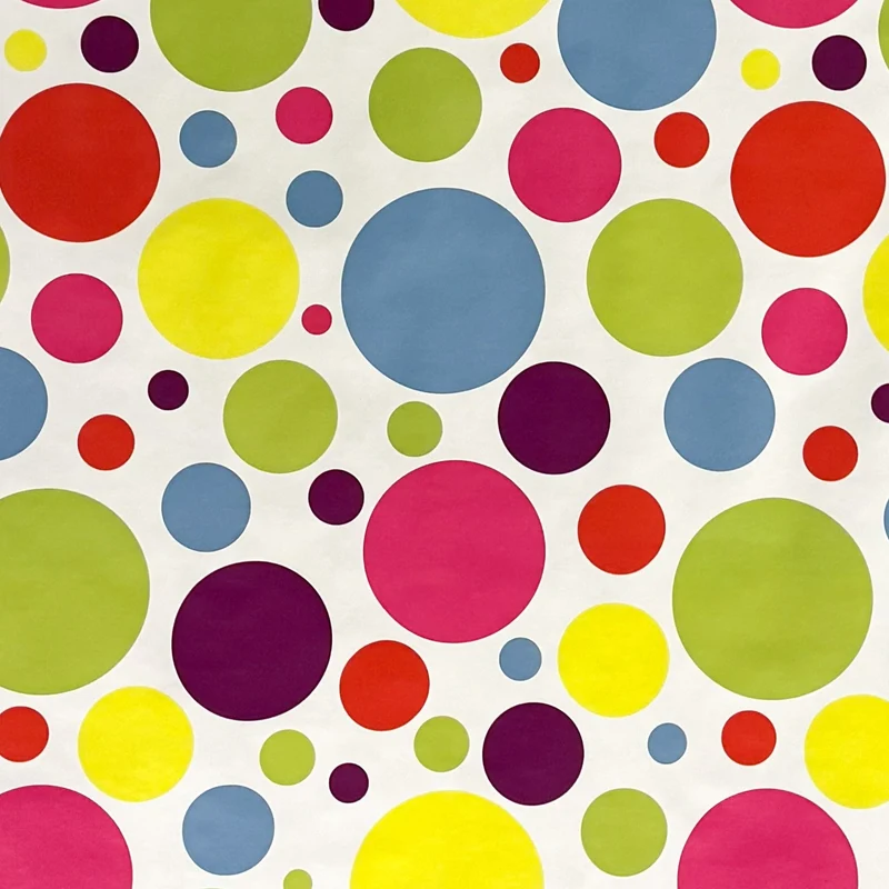 Wachstuch Tischdecke 06021-00 bunte Punkte auf weiss Kindergeburtstag eckig rund oval