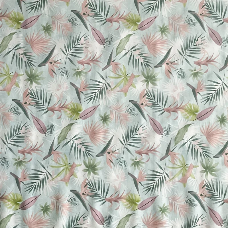 Wachstuch Tischdecke 01570-03 hellblau Monstera Blätter Dschungel floral eckig rund oval