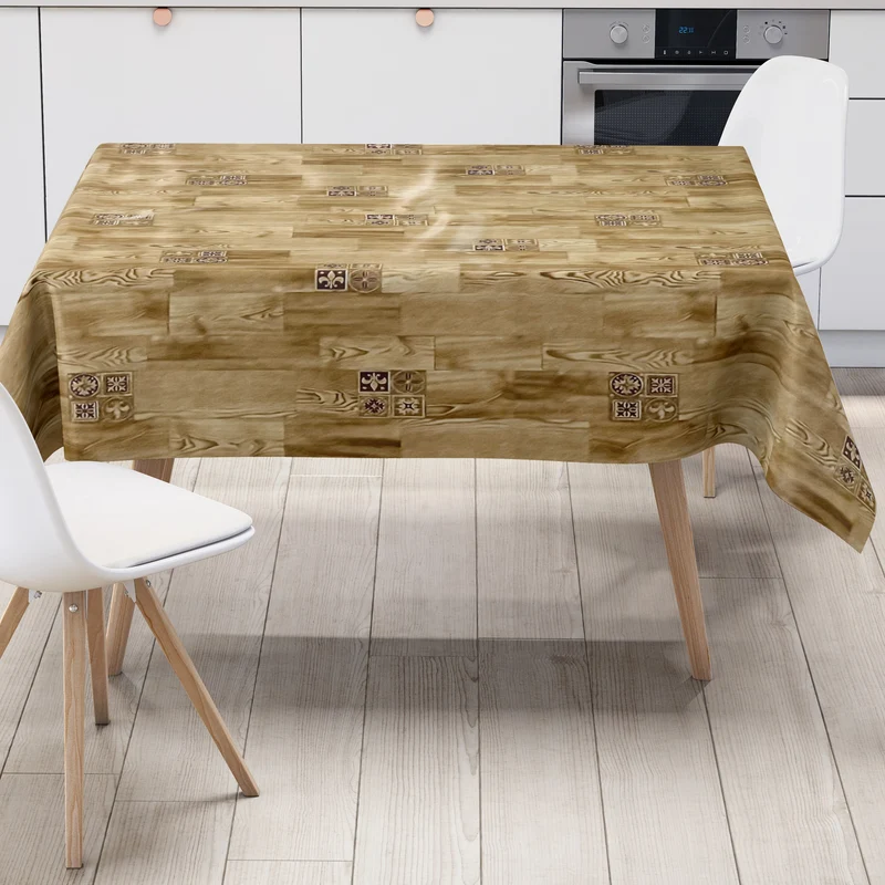 Wachstuch Tischdecke 01634-01 Holz Dielen natur eckig rund oval abwischbar