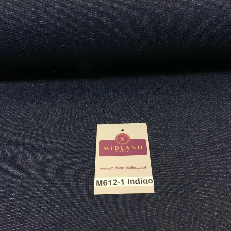 7.5oz Indigo-Black Denim Midweight 100% Cotton Fabric 58"Wide M612 Mtex