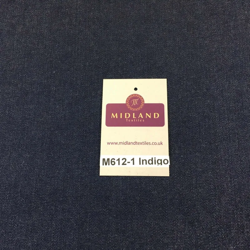 7.5oz Indigo-Black Denim Midweight 100% Cotton Fabric 58"Wide M612 Mtex