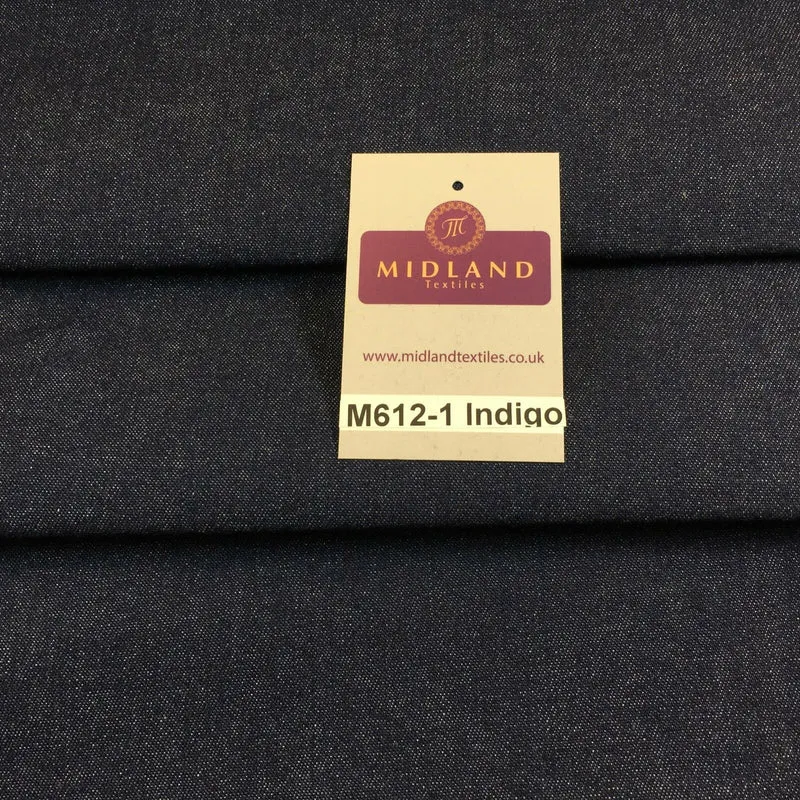 7.5oz Indigo-Black Denim Midweight 100% Cotton Fabric 58"Wide M612 Mtex