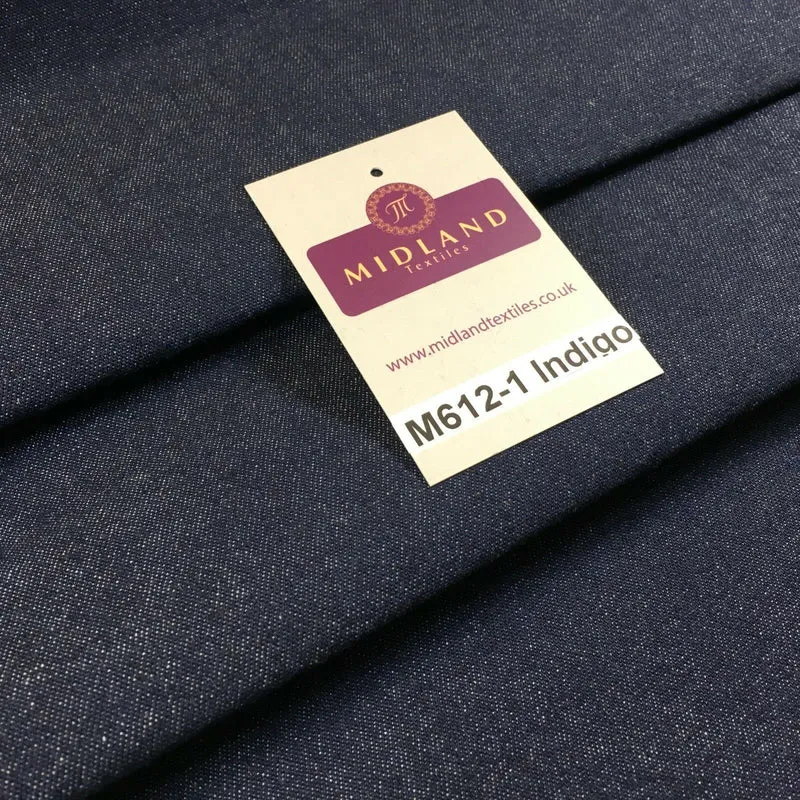 7.5oz Indigo-Black Denim Midweight 100% Cotton Fabric 58"Wide M612 Mtex