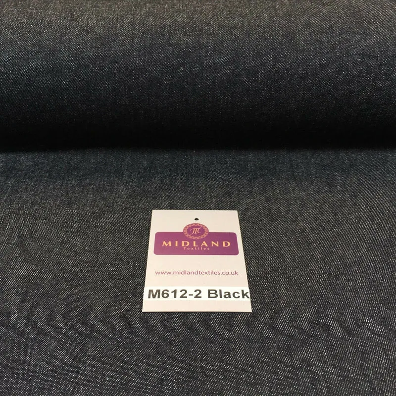 7.5oz Indigo-Black Denim Midweight 100% Cotton Fabric 58"Wide M612 Mtex