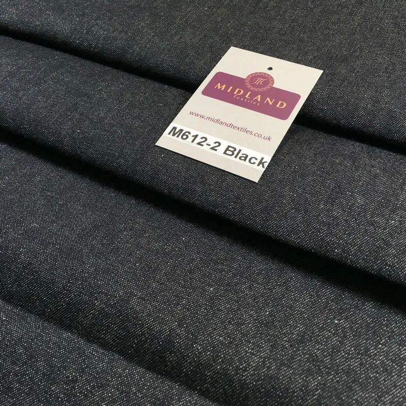 7.5oz Indigo-Black Denim Midweight 100% Cotton Fabric 58"Wide M612 Mtex