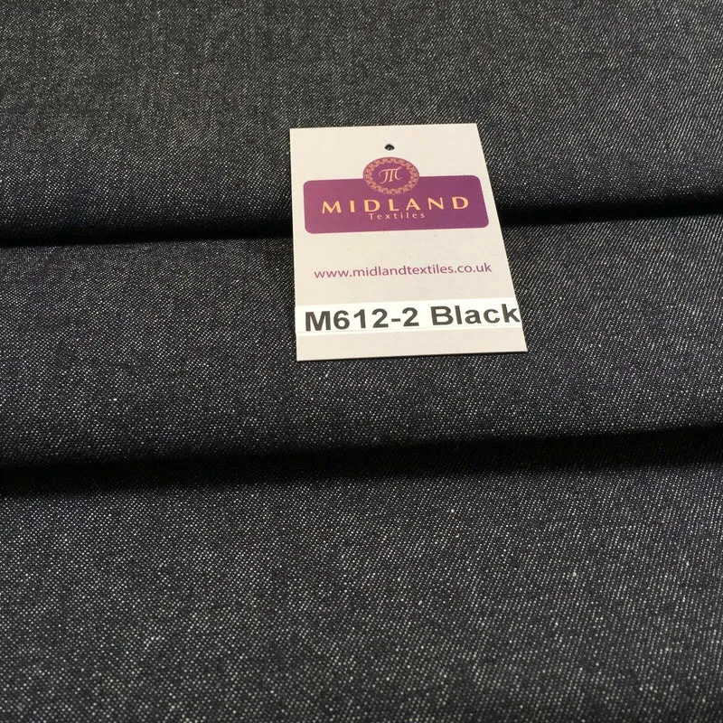 7.5oz Indigo-Black Denim Midweight 100% Cotton Fabric 58"Wide M612 Mtex
