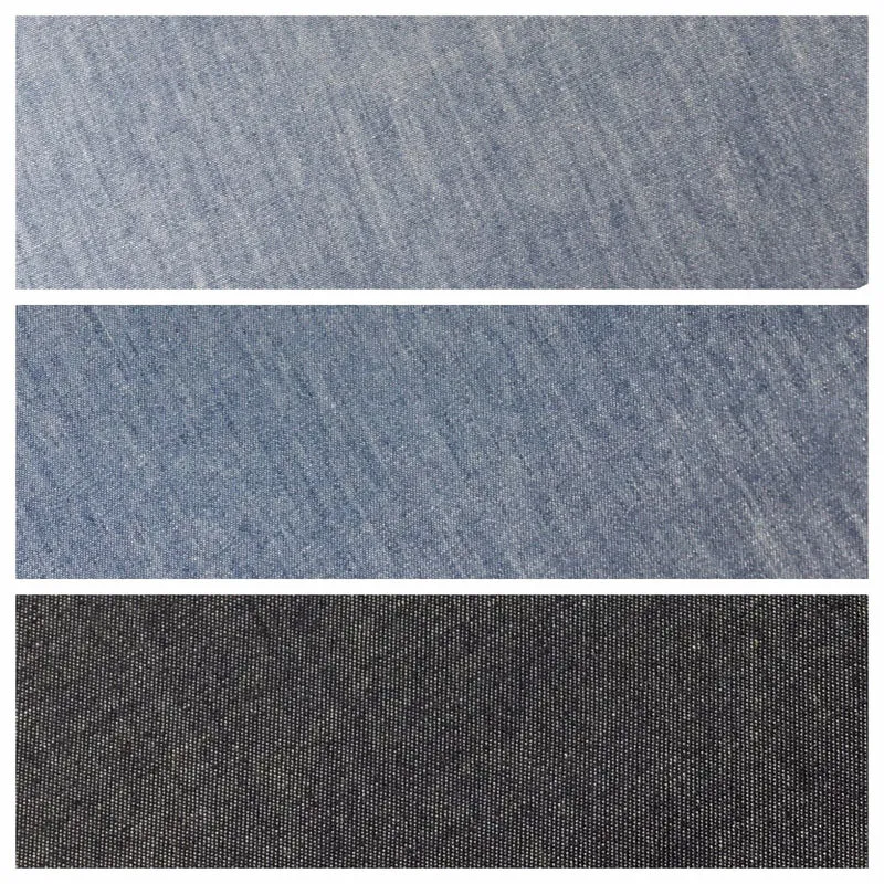 4oz Washed Denim Light-medium-dark blue 100% Cotton Fabric 146cm wide M615 Mtex