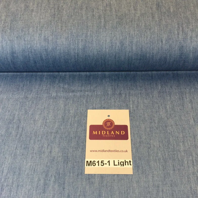 4oz Washed Denim Light-medium-dark blue 100% Cotton Fabric 146cm wide M615 Mtex