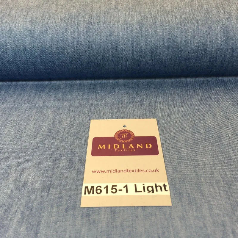 4oz Washed Denim Light-medium-dark blue 100% Cotton Fabric 146cm wide M615 Mtex