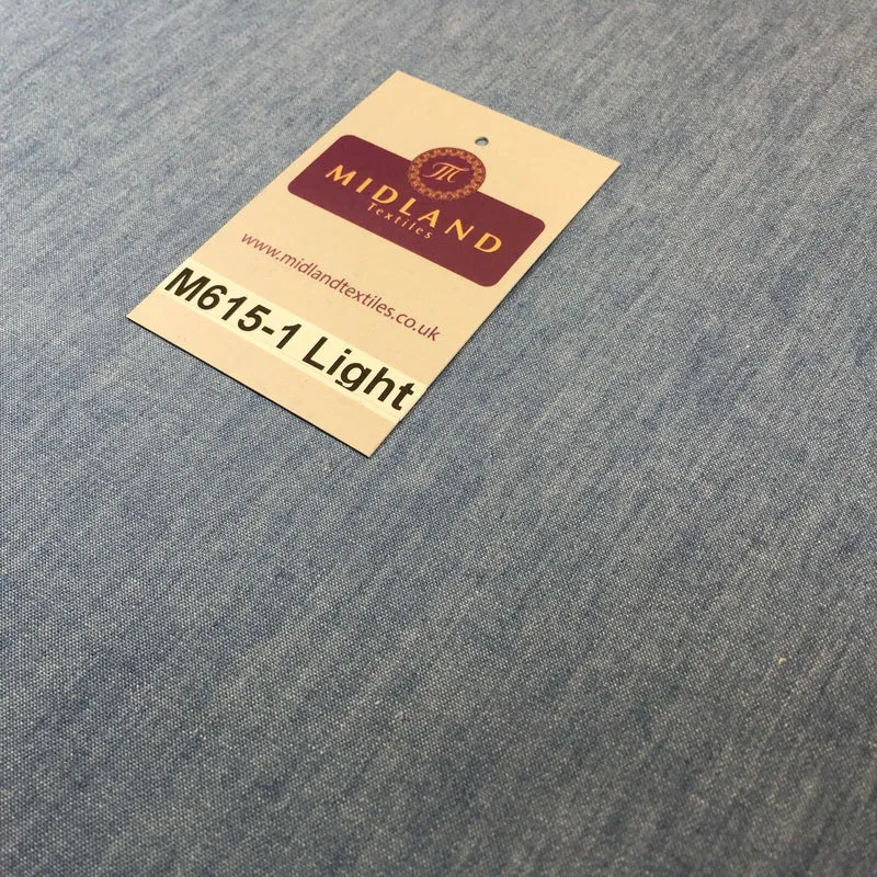 4oz Washed Denim Light-medium-dark blue 100% Cotton Fabric 146cm wide M615 Mtex
