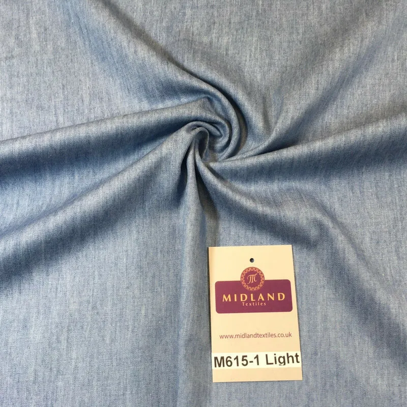 4oz Washed Denim Light-medium-dark blue 100% Cotton Fabric 146cm wide M615 Mtex