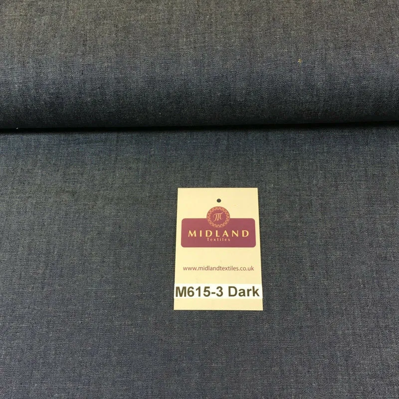 4oz Washed Denim Light-medium-dark blue 100% Cotton Fabric 146cm wide M615 Mtex