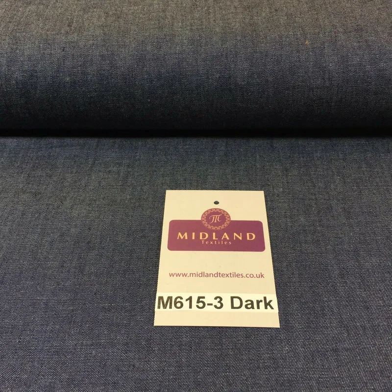 4oz Washed Denim Light-medium-dark blue 100% Cotton Fabric 146cm wide M615 Mtex