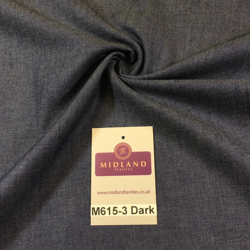 4oz Washed Denim Light-medium-dark blue 100% Cotton Fabric 146cm wide M615 Mtex