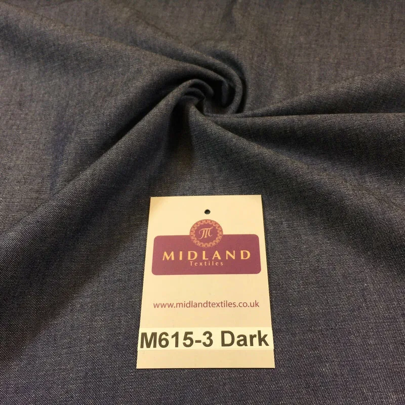 4oz Washed Denim Light-medium-dark blue 100% Cotton Fabric 146cm wide M615 Mtex